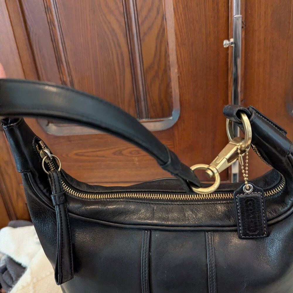 Coach 6950 Amanda Hobo Shoulder Bag Purse Black Leather - Picture 9 of 12